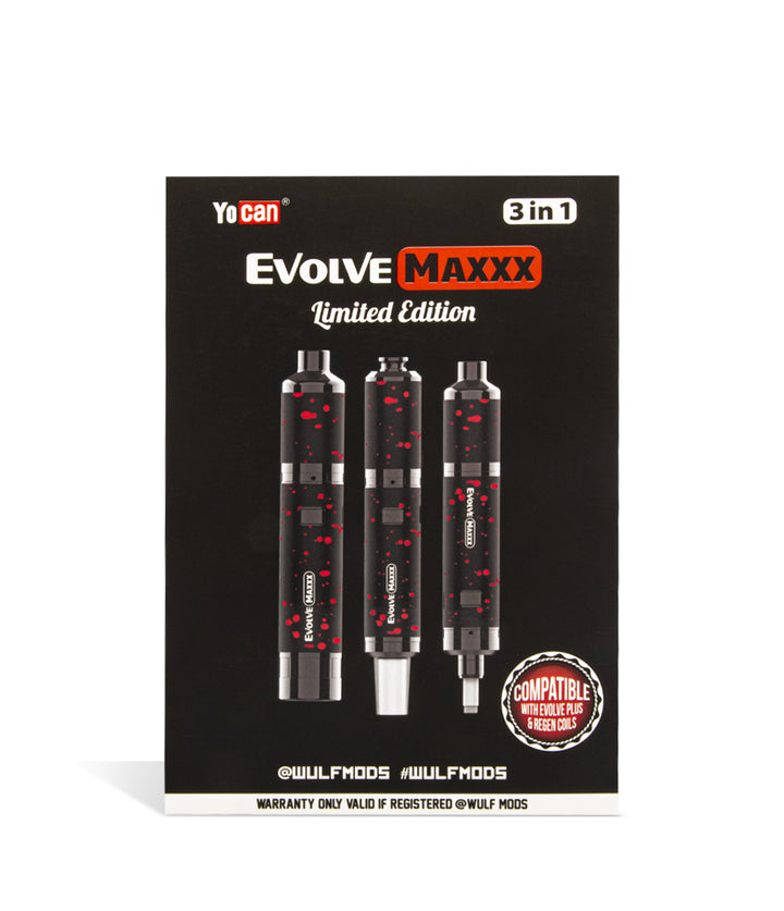 Black Red Spatter Wulf Mods Evolve Maxxx 3 in 1 Kit packaging on white background