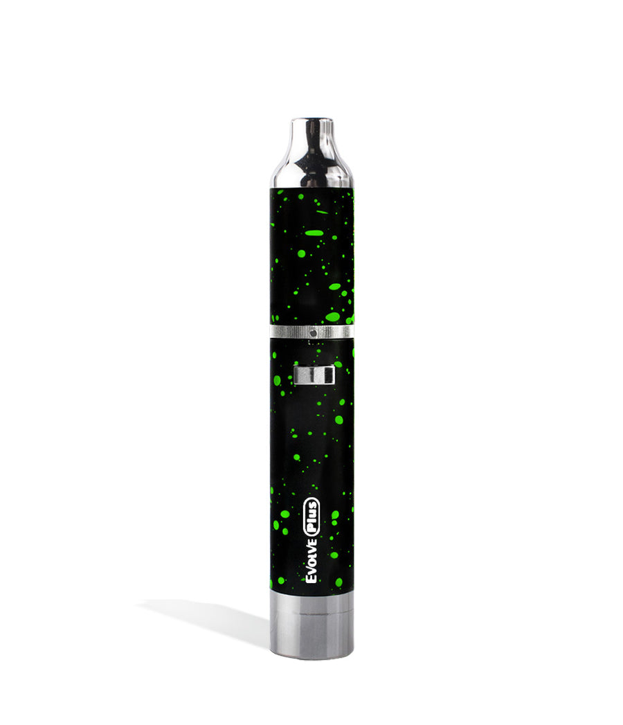 Black Green Spatter Wulf Mods Evolve Plus Concentrate Vaporizer on white background