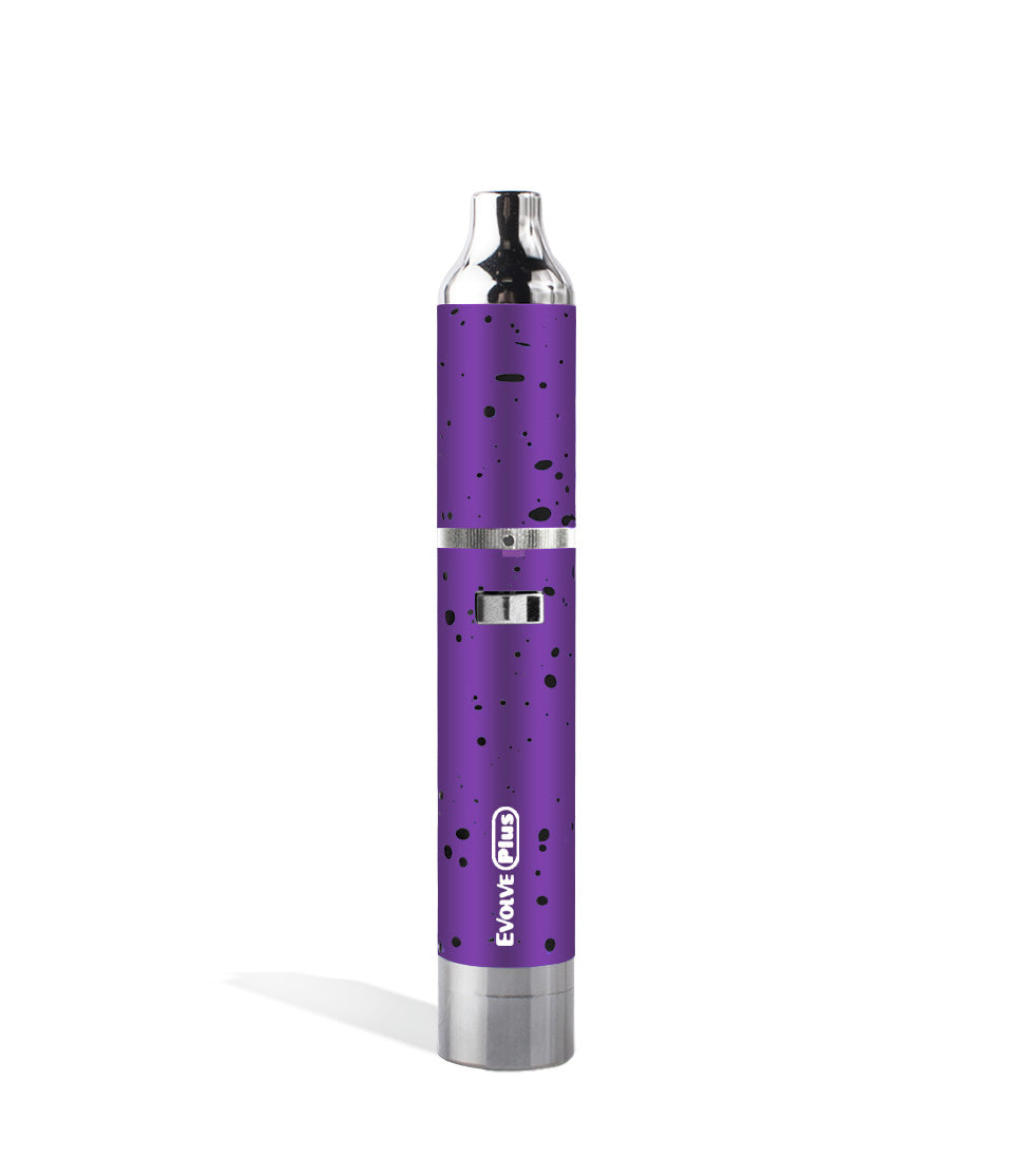 Purple Black Spatter Wulf Mods Evolve Plus Concentrate Vaporizer on white background