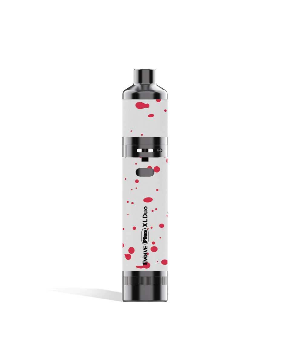 White Red Spatter wax mode Wulf Mods Evolve Plus XL Duo 2-in-1 Kit on white background