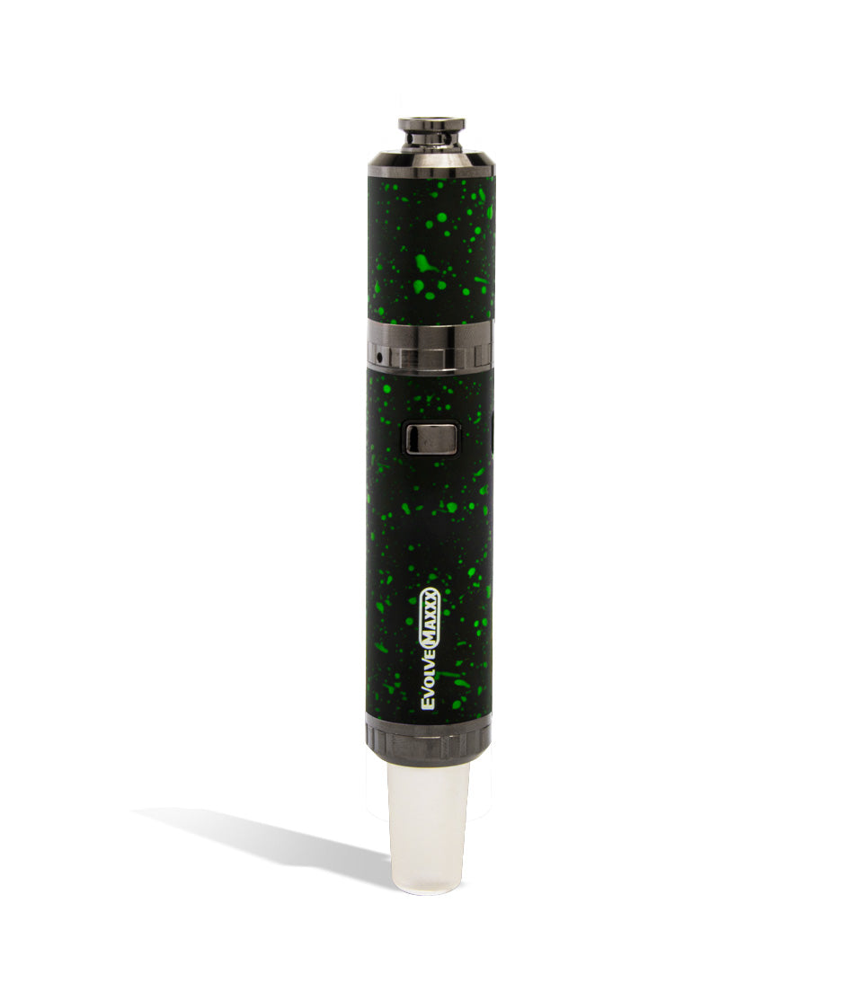 Black Green Spatter dab rig Wulf Mods Evolve Maxxx 3 in 1 Kit on white background