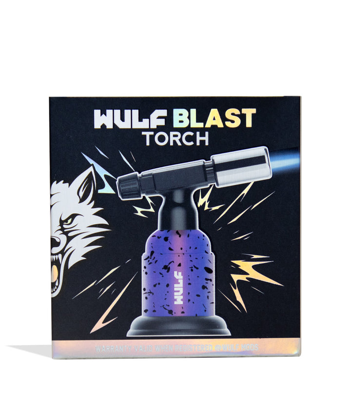 Full Color Spatter Wulf Mods Blast Butane Torch Packaging Front View on White Background