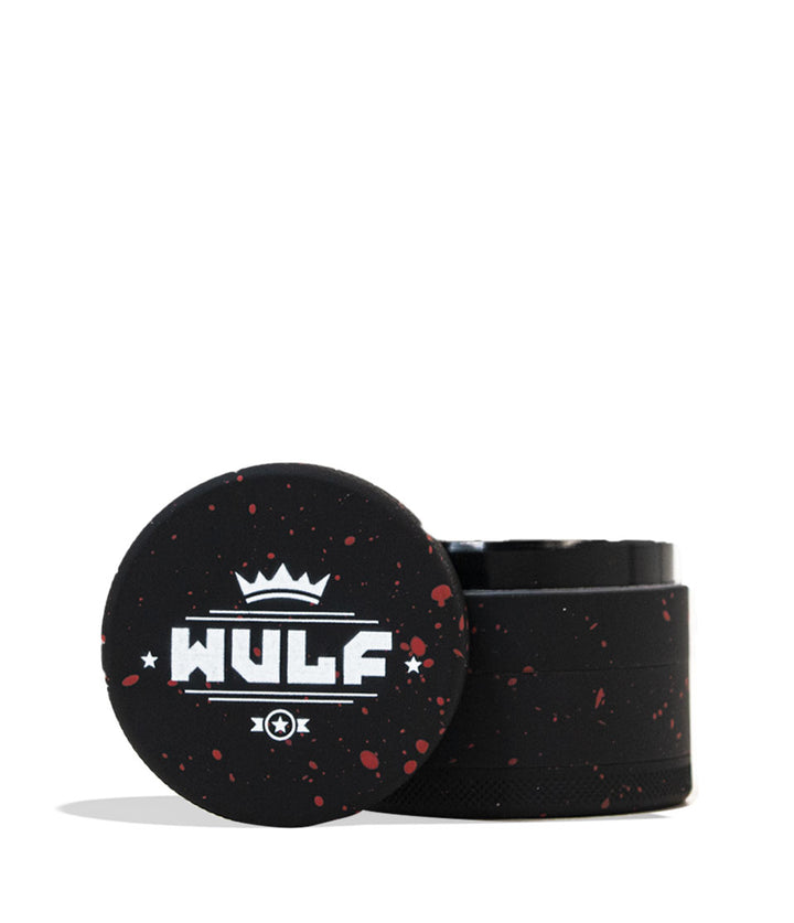 Black Red Spatter Wulf Mods 4pc 65mm Spatter Grinder on white background