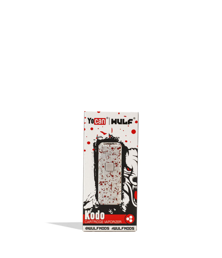 White Red Spatter packaging Wulf Mods KODO Cartridge Vaporizer on white background