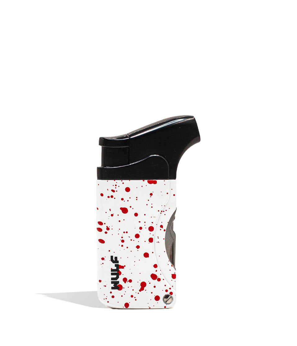 White Red Spatter Wulf Mods Omni Dab Tool Torch Front View on White Background