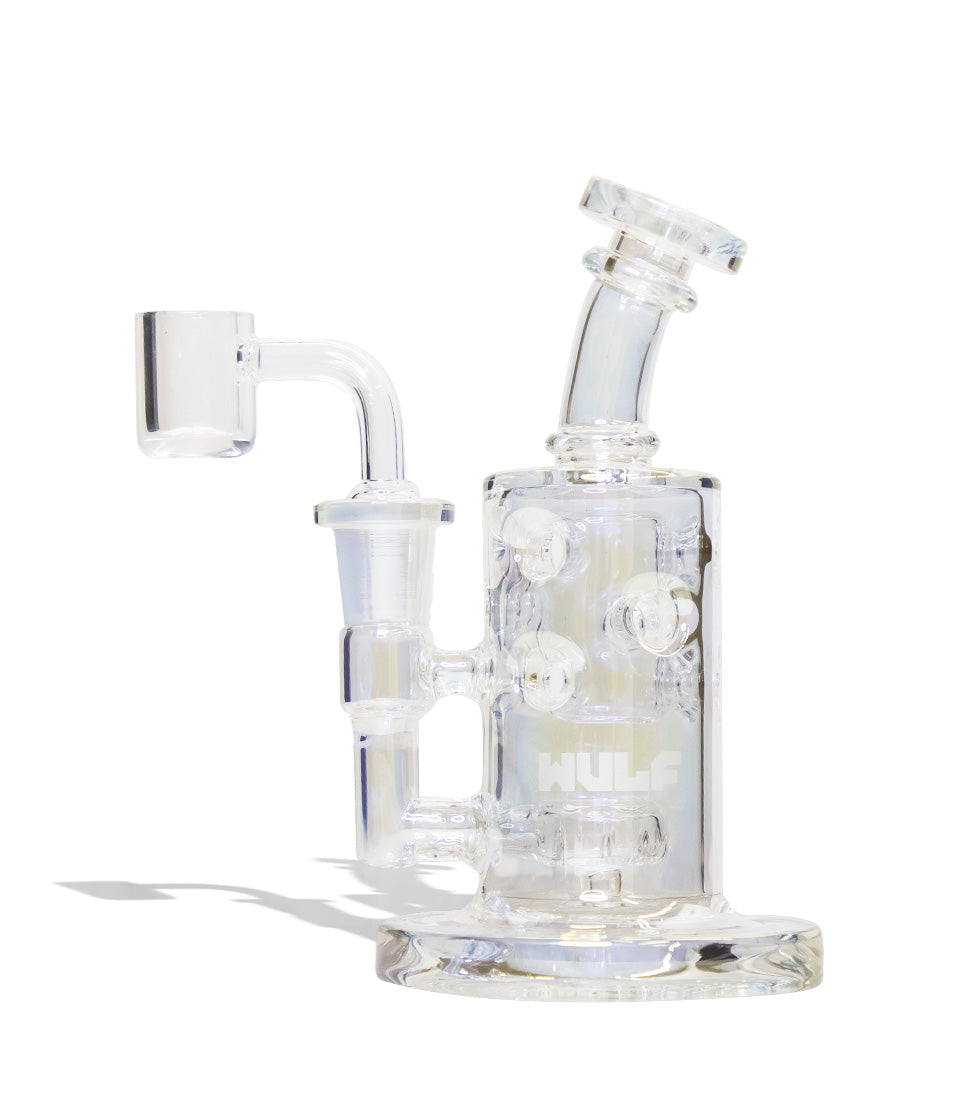 Full Color Wulf Mods Shift 14mm Dab Rig with Quartz Banger Front View on White Background