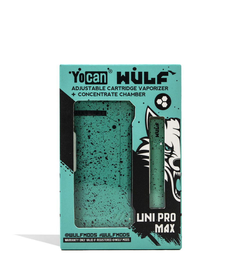 Teal Black Spatter packaging Wulf Mods UNI Pro Max Concentrate Kit on white background