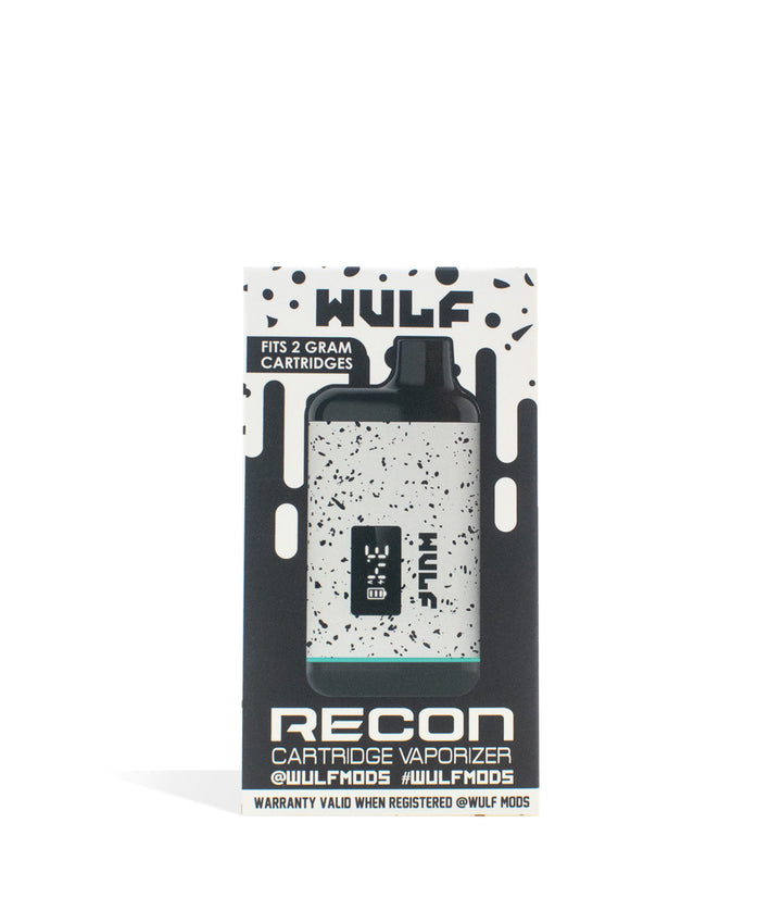 White-Black Spatter Packaging Wulf Recon Cartridge Vaporizer on white background