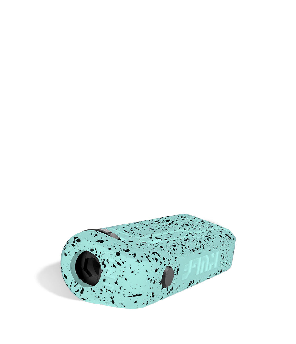 Teal Black Spatter Wulf Mods UNI Adjustable Cartridge Vaporizer Down View on White Background