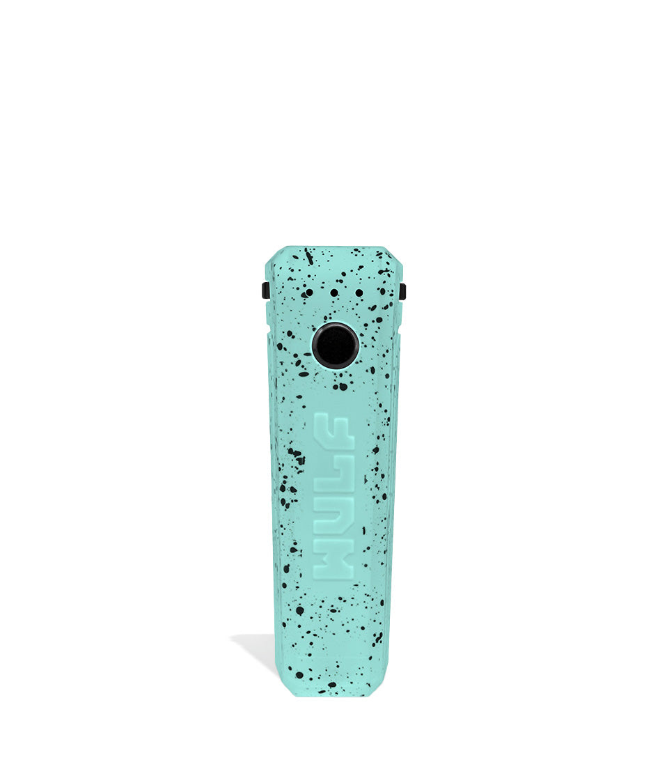 Teal Black Spatter Wulf Mods UNI Adjustable Cartridge Vaporizer Face View on White Background